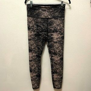Athleta Black and Beige Printed Leggings